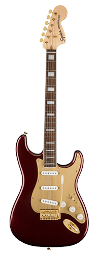 GUITARRA FENDER SQUIER 40TH ANNIVERSARY STRATOCASTER GOLD ED. LR - 037-9410-515 - RUBY RED METALLIC